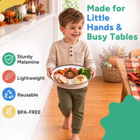 Tiny Expressions Construction Plates for Toddlers, 10" Set of 4 - Multicolor / Thanksgiving - image 4