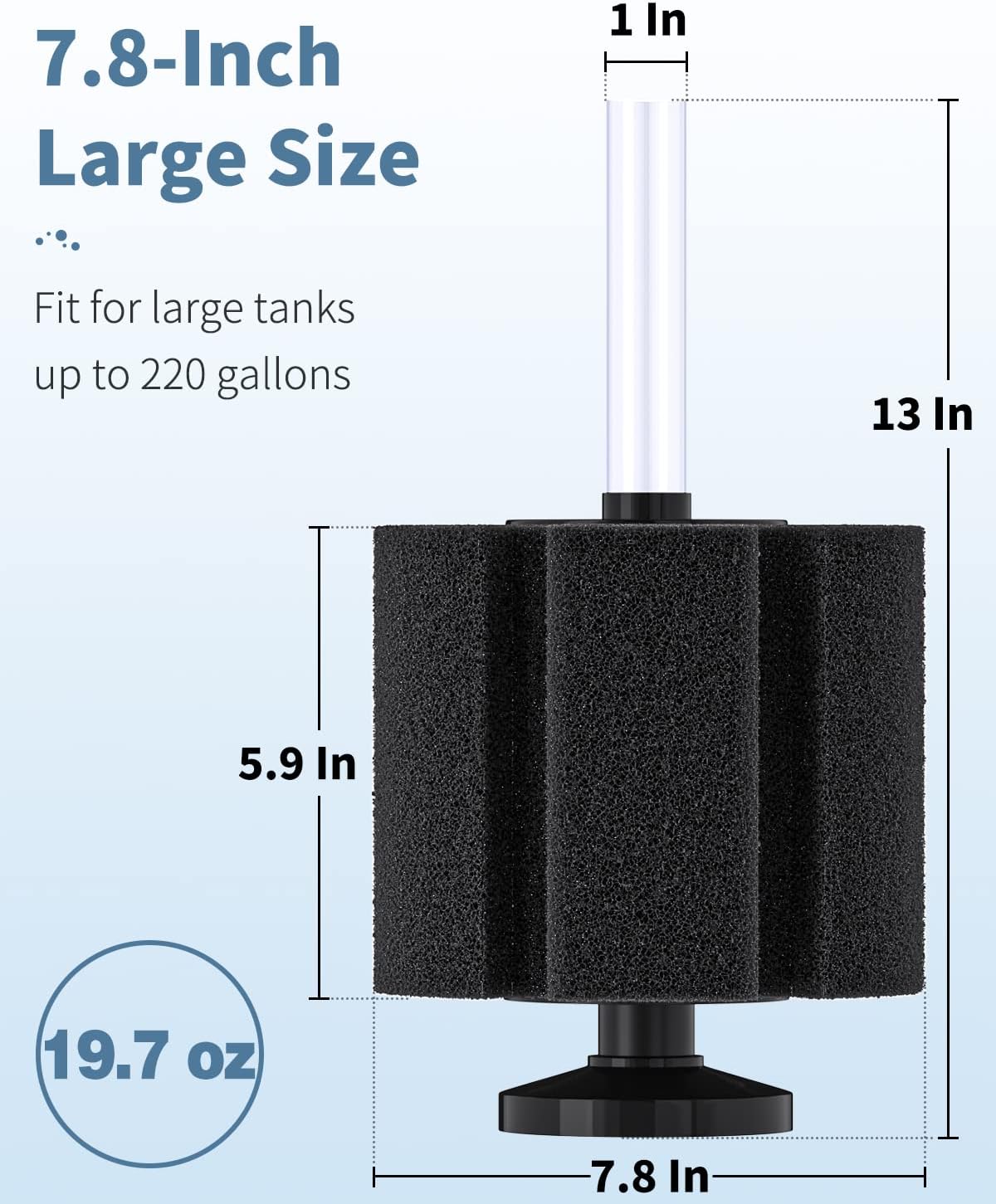 Pawfly Aquarium Large Bio Sponge Filter Quiet Betta Fry Shrimp - Up to 220Gal - image 2