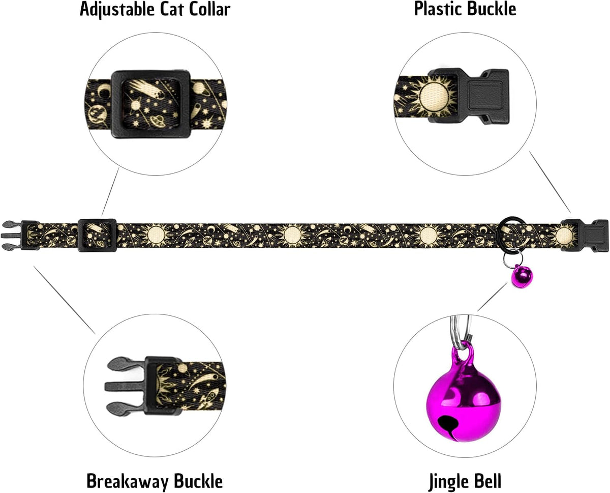 4PCS Breakaway Cat Collars with Bell - Nature - image 4