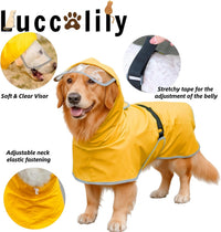 Dog Rain Jacket with Hood for Small Pet - Yellow / Large - image 2