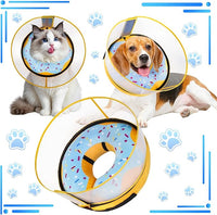 Inflatable Dog Cone Collar with Detachable Enhanced Anti-Licking Shield, Soft Neck Donut Collar for Dogs After Surgery, Adjustable Dog Cone Alternative for Large Medium Small Dogs & Cats