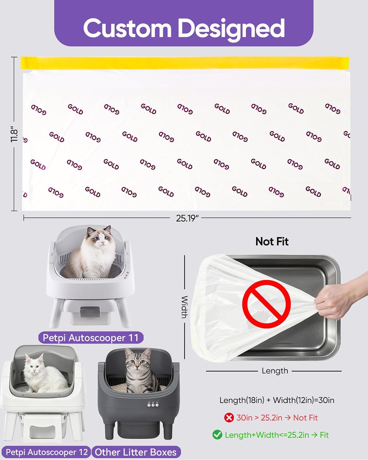 180 Count Automatic Cat Litter Bags for Pet Pivot 11/12 – Daily Care for Cats - 1 Count (Pack of 45) - image 2