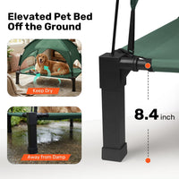 Elevated Dog Bed with Removable Canopy - Green / 42"L x 30"W x 8.4"H - image 2