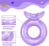 MoKo Pool Floats, Mermaid Inflatable Swim Tubes Floaties – Fun for Kids & Family - Purple / 70# - image 3