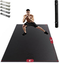 HAPBEAR Extra Large Exercise Mat-7'x5'/6'x8'/6'x9'/6'x10'/6'x12'x8mm(1/3 inch),Non-Slip, Ultra Durable, Thick Workout Mats for Home Gym Flooring Cardio, Yoga Mats for Fitness, High-Density Exercise Mat, Shoes-Friendly