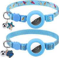 PUPTECK Halloween Cat Collar Breakaway with Bells, Kitten Outfit – Essentials for Cats - Cornflower Blue / NECK (7.87"-11.8")