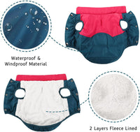 ASENKU Dog Winter Coat Dog Fleece Puffer Jacket for Small Medium - Large / Red&Navy - image 3