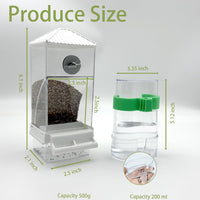 Automatic No Mess Bird Feeder Water Dispenser Set – Essentials for Birds - White + Green - image 2