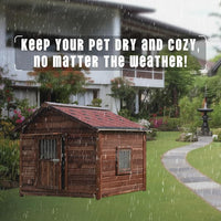 Extra Large Dog House Outdoor Made of Solid Pine Wood, Warm Doghouse, Dog House with Elevated Floor for Large Dogs, (Wood, 5XL)