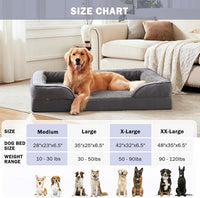 INVENHO Orthopedic Dog Bed Medium Size Dog, Waterproof Egg-Crate Foam Couch with Washable Removable Cover, Waterproof Lining and Nonskid Bottom