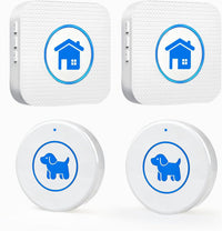 Dog Door Bell for Potty Training - White – 2 Buttons + 2 Receivers