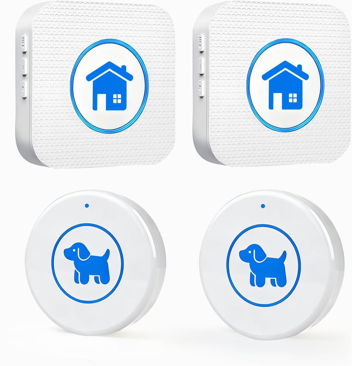 Dog Door Bell for Potty Training - White – 2 Buttons + 2 Receivers