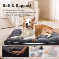 KSIIA Washable Dog Crate Bed Kennel Mat for Large Dogs - Gray / 35.0"L x 23.0"W x 3.0"Th - image 3