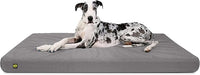 K9 Ballistics Tough Ripstop Orthopedic Rectangle Dog Bed Removable Washable Cover, Solid Orthopedic Foam for Size XXL Giant Big Dogs 68"x40", Light Gray Velvet