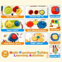 AotBlcer 10-in-1 busy cube travel toy for toddlers with gears, switches and buttons - view 2