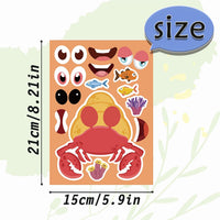 24 Sheets Make a Face Stickers for Kids Toddlers Party Favors Crafts – Fun for Kids & Family - Sea Animals - image 2