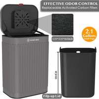 Wall Mount Dog Poop Trash Can Outside Odor Control - Slate-Stone Grey - image 2