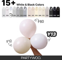 PartyWoo White Balloons 155pcs Matte White Latex Balloons Different - White-3051 / 5/10/12/18 inch - image 4