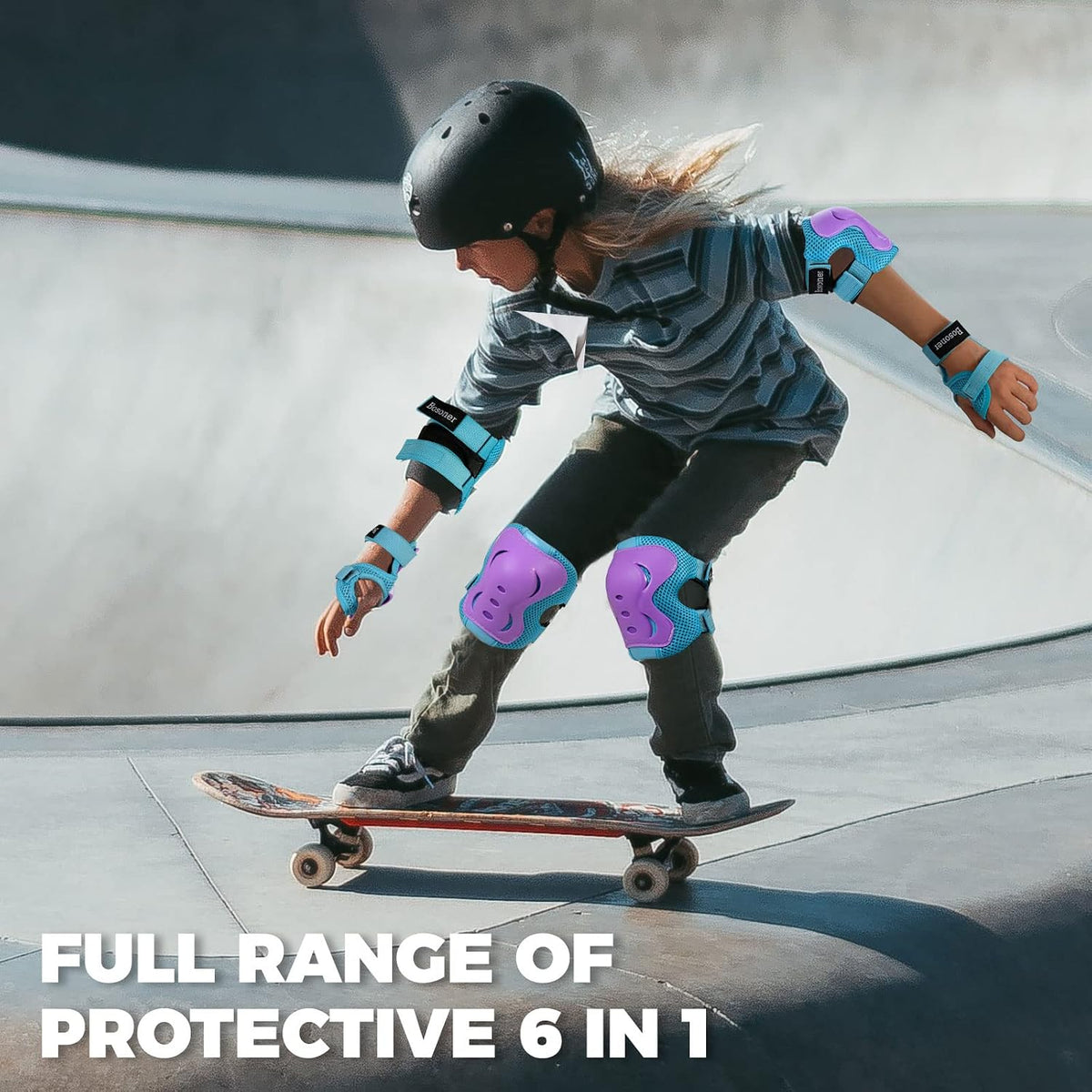 BOSONER knee pads for kids set with elbow pads and wrist guards - view 16