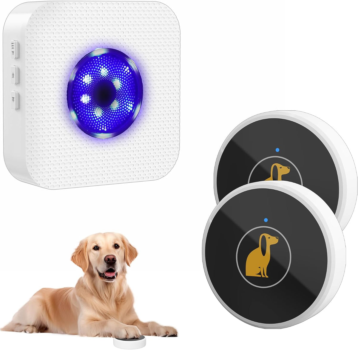 TECKNET Dog Door Bell, Dog Bells to Go Outside with 55 Melodies - White