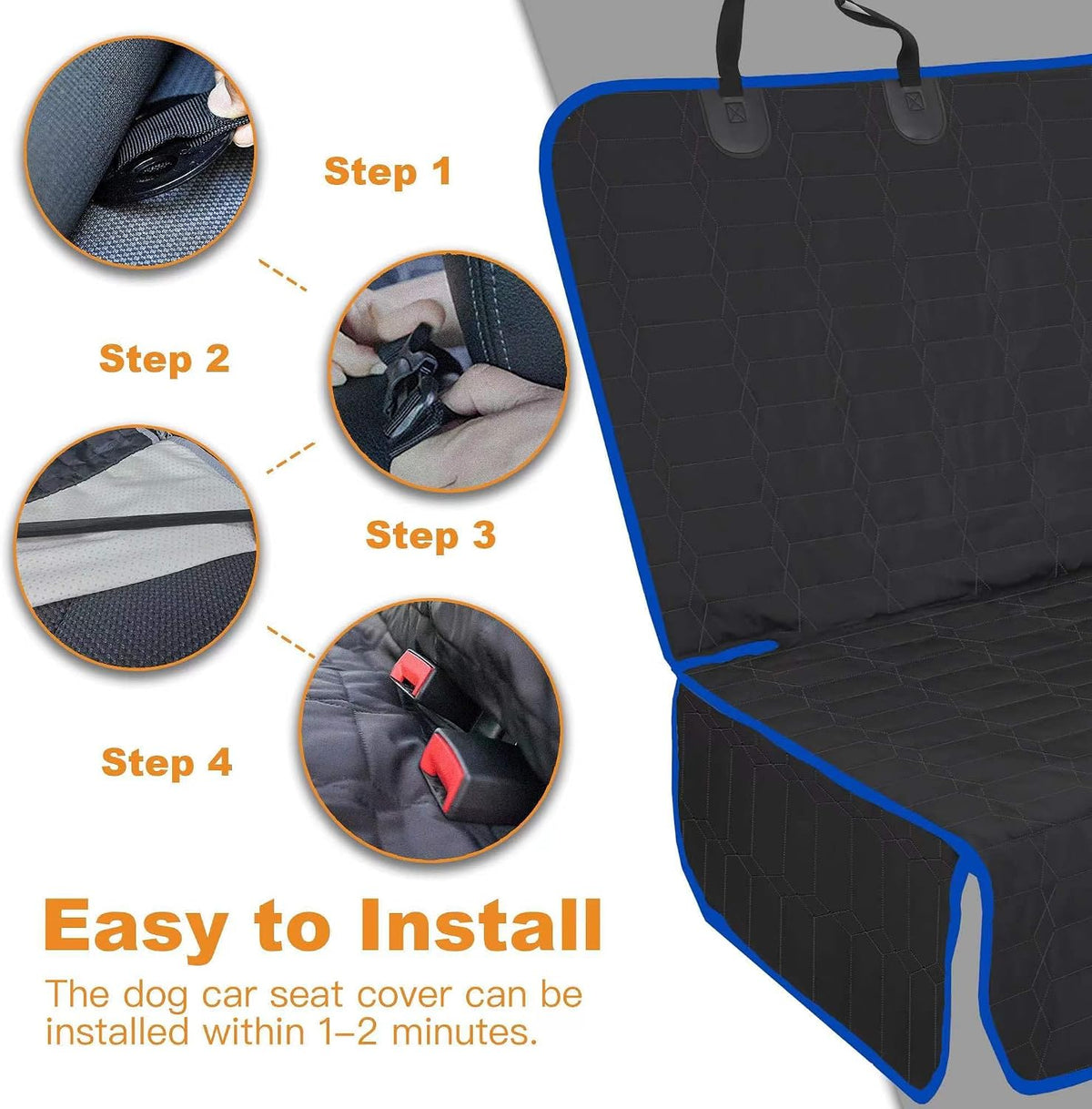 Dog Car Seat Cover for Back Seat - Truck-Blue / Truck Bench-61"W / 1 - image 4