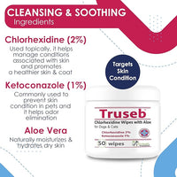 Chlorhexidianes Wipes for Dogs, Cats and Horses (Made in U.S.A) (USA) (Ketoconazole & Chlorhexidine Wipes, 50 Count)