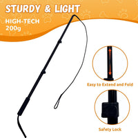 Flirt Pole for Dogs, Interactive Dog Toys Extendable Teaser Wand with Lure Chewing Toy, Chase - 40.5Inch Pole-Black - image 4