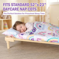 Toddler Nap Mat with Removable Pillow & Soft Blanket - Rianbow - image 4
