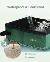 Luxtude Travel Litter Box for Cats, Portable and Easy to Clean – Daily Care for Cats - Green / Large - image 2