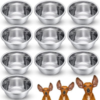 10 Pcs 8 Cup Metal Dog Bowls Stainless Steel Food Dish – Essentials for Dogs - 10