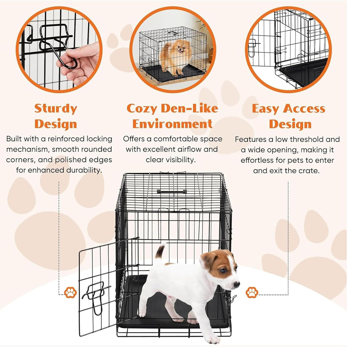 Sweetcrispy 36 Inch Dog Crate, Medium Dog Cage - Single Door / 24.4"L x 16.8"W x 18.5"H - image 3