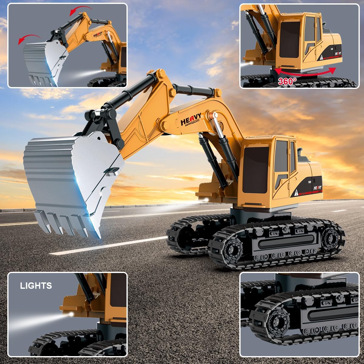 Leopmase 11 channel remote control forklift toy lifting a box with its fork raised - view 8