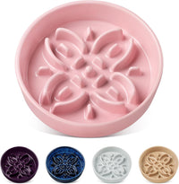 vancasso Ceramic Slow Feeder Dog Bowls - S-0.6 Cups / Pink