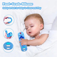2-Pack Silicone Baby Teething Toys - New-F Purple+R Blue - image 2