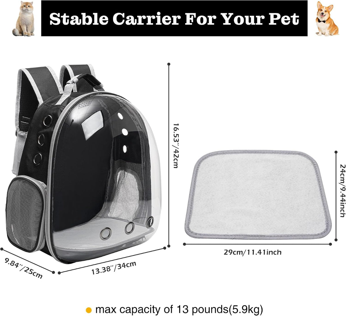 Vivicreate Large Cat Backpack Carrier for Travel and Hiking - image 4