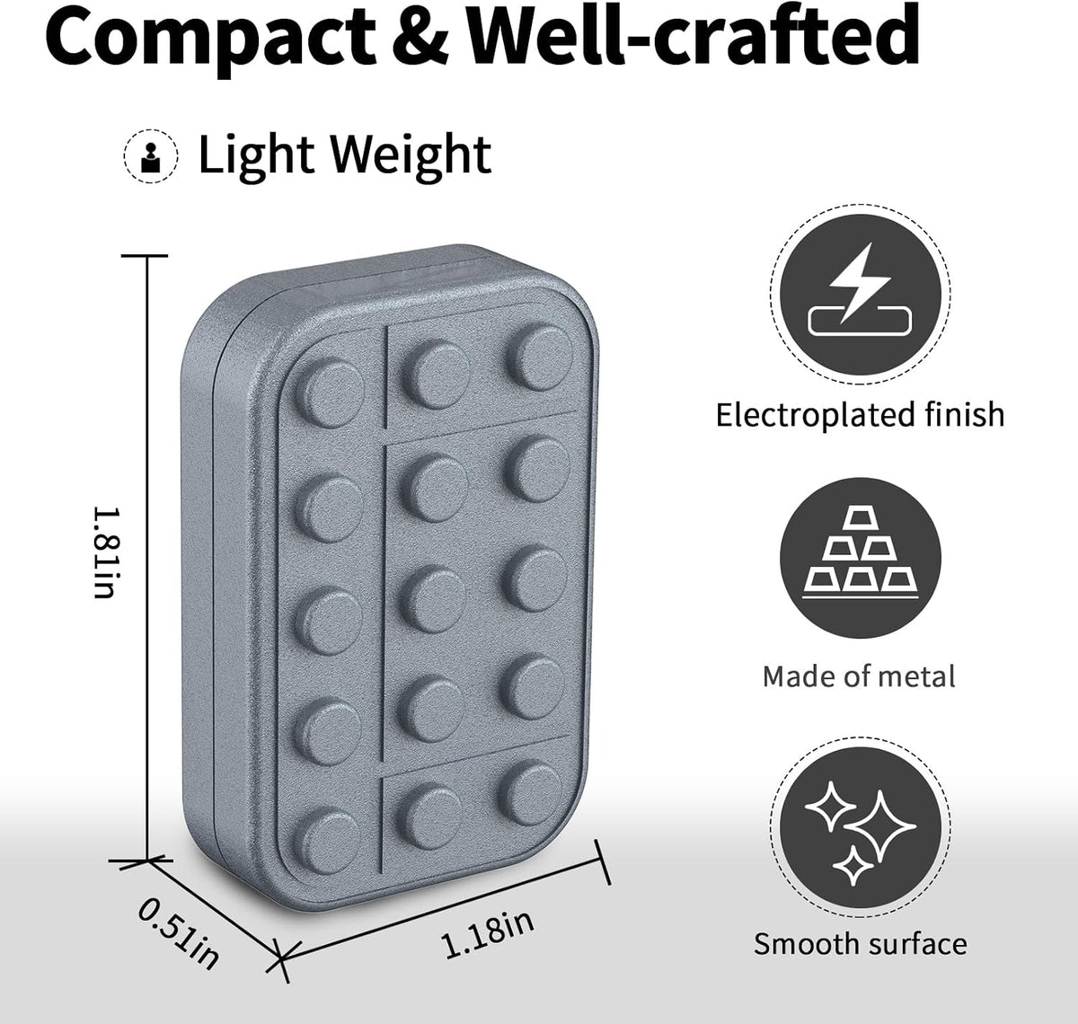 Fidget Toys Adults Magnetic Desk Toy Metal Fidgets Slider - Starry Gray - image 2