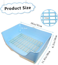 PINVNBY Plastic Rabbit Litter Box with Drawer - Blue - image 3