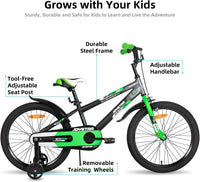 JOYSTAR New Berry Kids Bike for Boys and Girls Ages 3-10Y – Fun for Kids & Family - Green / 20 Inch Wheels - image 2