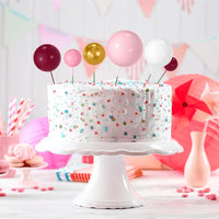 NACHLYNN 80 Pcs Cake Balls Decorations Mini Balloon Cake Topper Balls - Rose Pink White Series - image 3