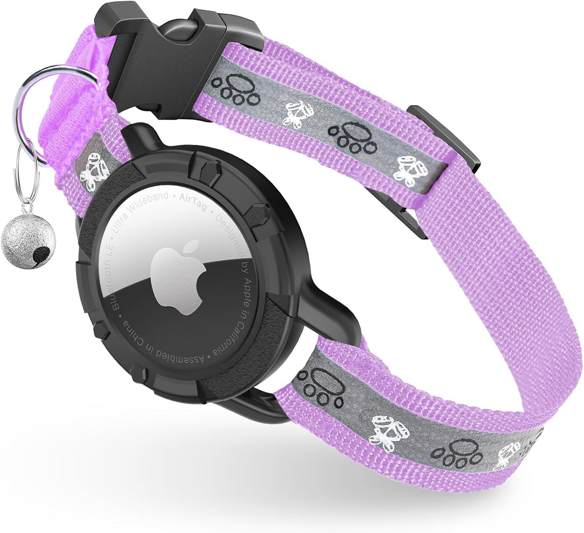 Reflective AirTag Cat Collar - Lilac / XS(7"-9")