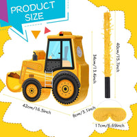 Aoriher Construction Dump Truck Excavator Piñata with Blindfold Bat – Fun for Kids & Family - Bulldozer - image 3