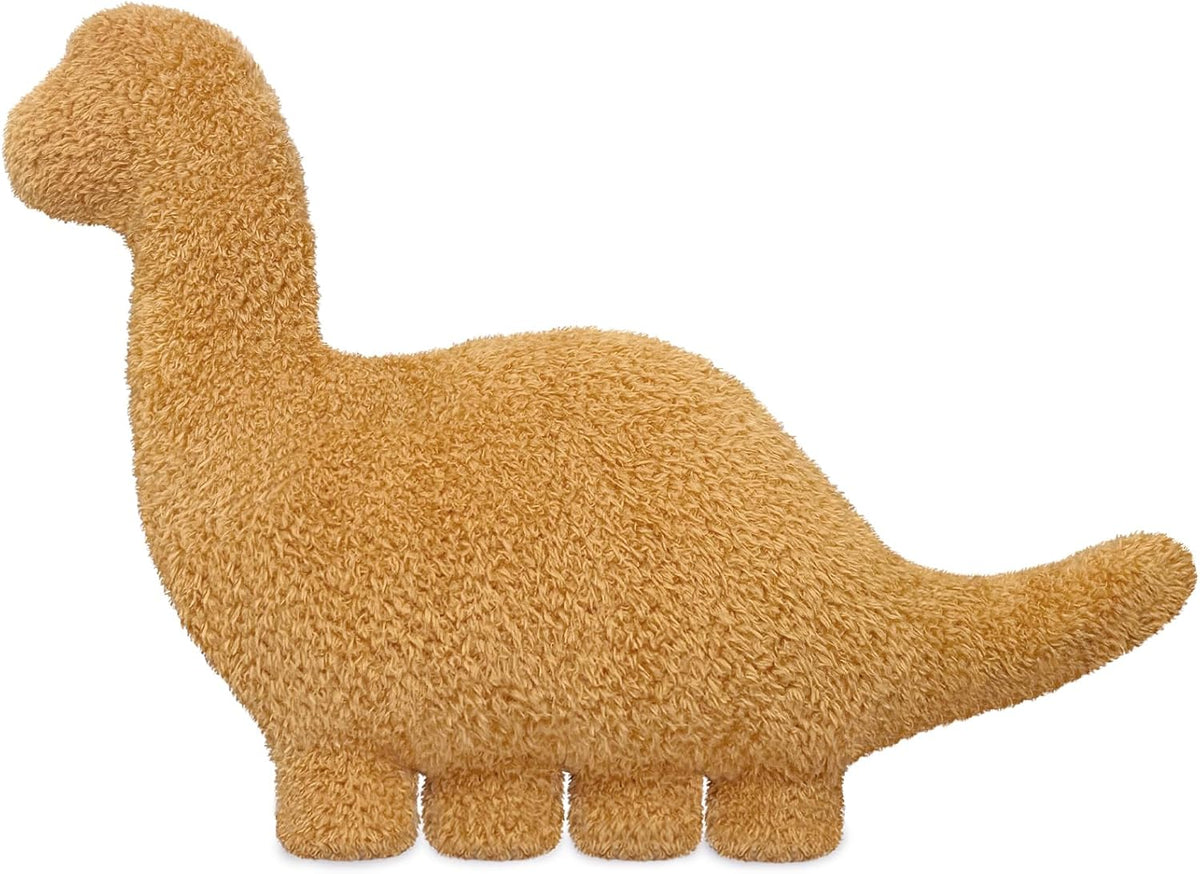 Dino Nugget Pillow Plush, Dinosaur Chicken Plush Nuggets Pillow Funny Birthday Gifts for Boys - Golden Brachiosaurus / Small