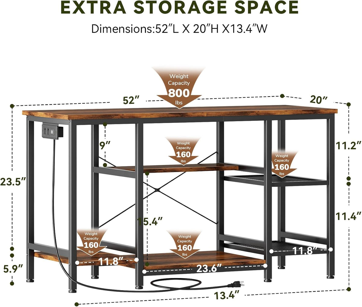 5-10 Gallon Fish Tank Stand with Storage Shelves - Rustic Brown / 55-75 Gallon-3 Tier - image 2