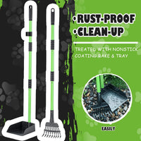 MXF Pooper Scooper, Dog Pooper Scooper Long Handle Stainless Metal Tray and Rake Set for Medium - image 3