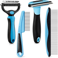 Patelai 4 Pcs Dog Dematting Comb - Blue and Black / Modern