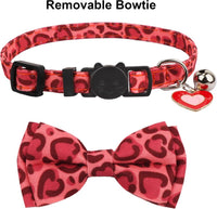 Fall Cat Collar with Bowtie - 7.5"- 10.5" / Valentine - image 4