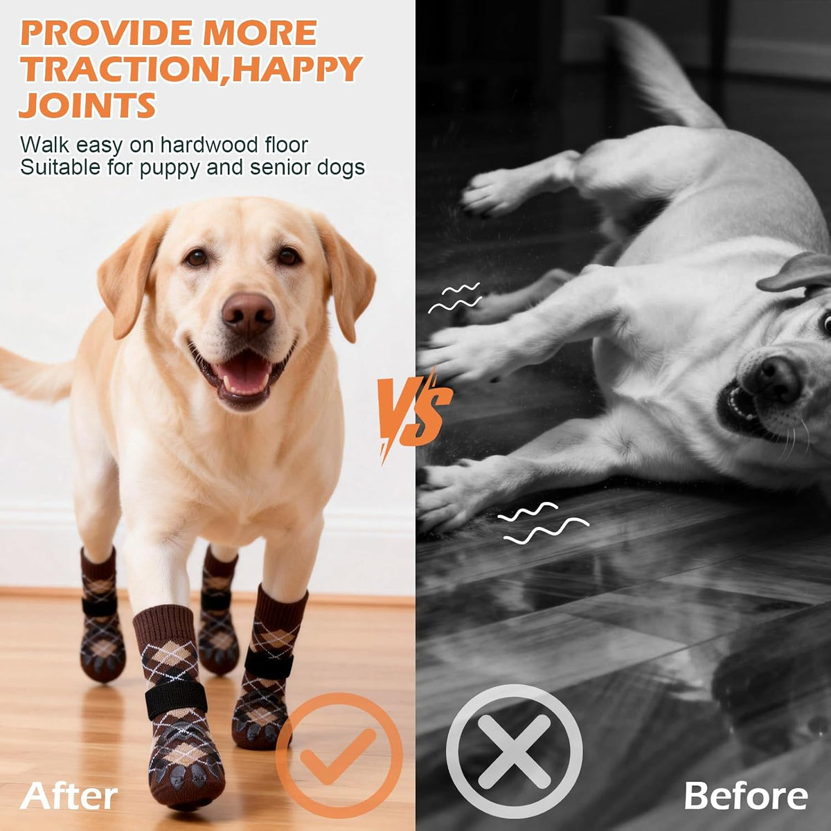 EXPAWLORER Dog Socks to Prevent Licking Paws - X-Large / Brown - image 4