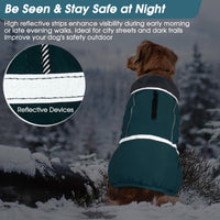 QBLEEV Warm Dog Coat, Reflective Dog Jacket - Aqua / XX-Large - image 4