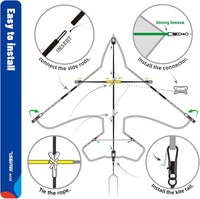 SGftre Delta Kite for Kids & Adults，Extremely Easy to Fly - Blue-3 - image 4