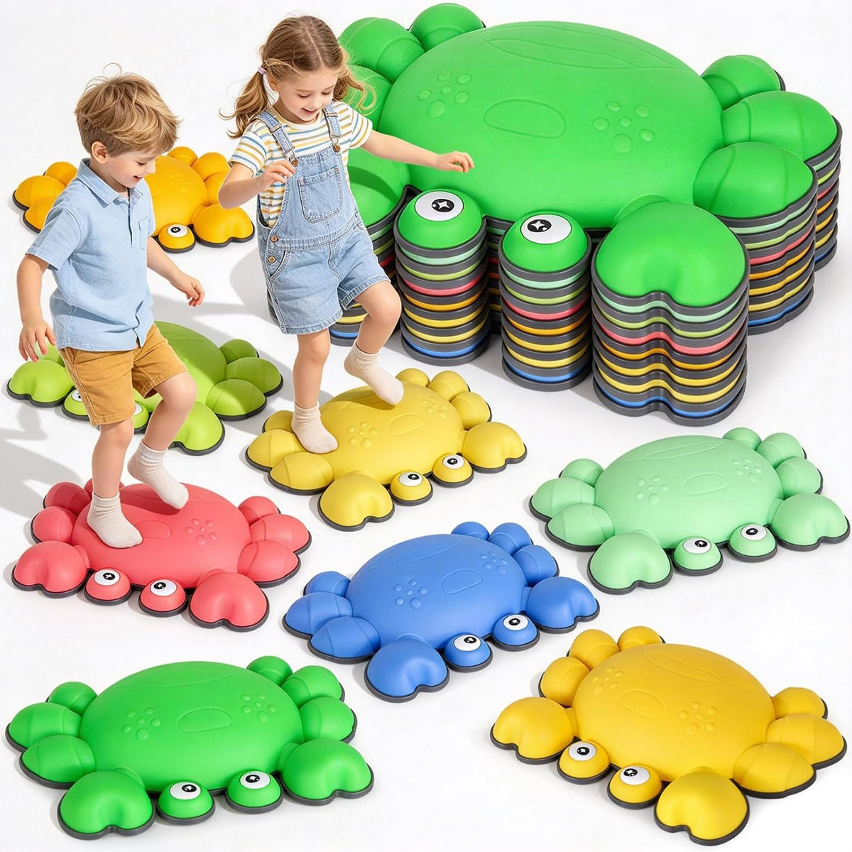 TOPNEW crab balance stepping stones for kids in bright colors, set of 6 - view 4